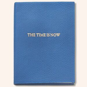 RARE NIB MONICA RICH KOSANN THE TIME IS NOW ITALIAN LEATHER JOURNAL NOTEBOOK